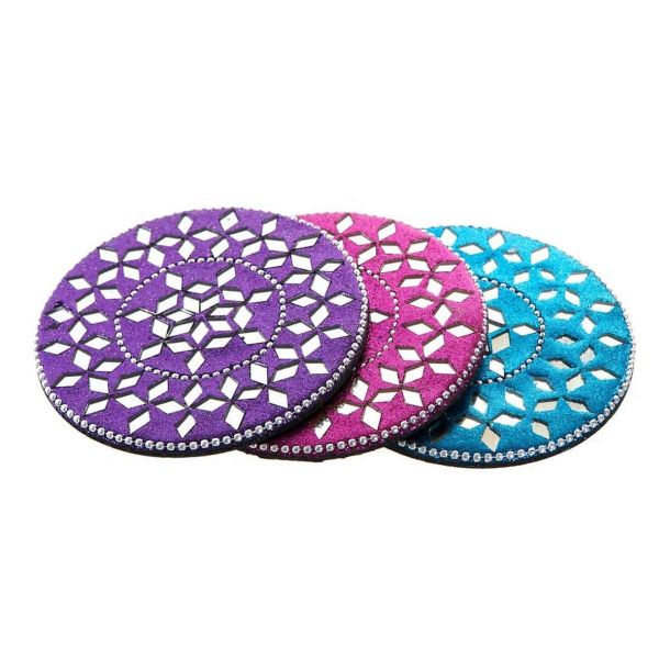 Onderzetters DKD Home Decor Aluminium Hout MDF (3 pcs) | Huisbest.nl
