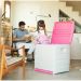 Plastiken Space Saver opbergkist 190L Beige Fuchsia Plastic