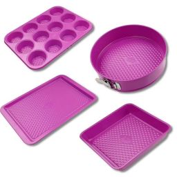 Fackelmann Tasty Pâtisserie bakvormenset 4-delig fuchsia