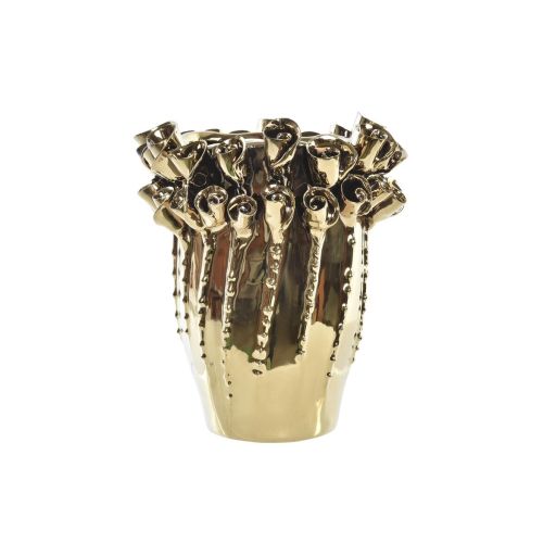 DKD Home Decor gouden porseleinen vaas modern 23 cm