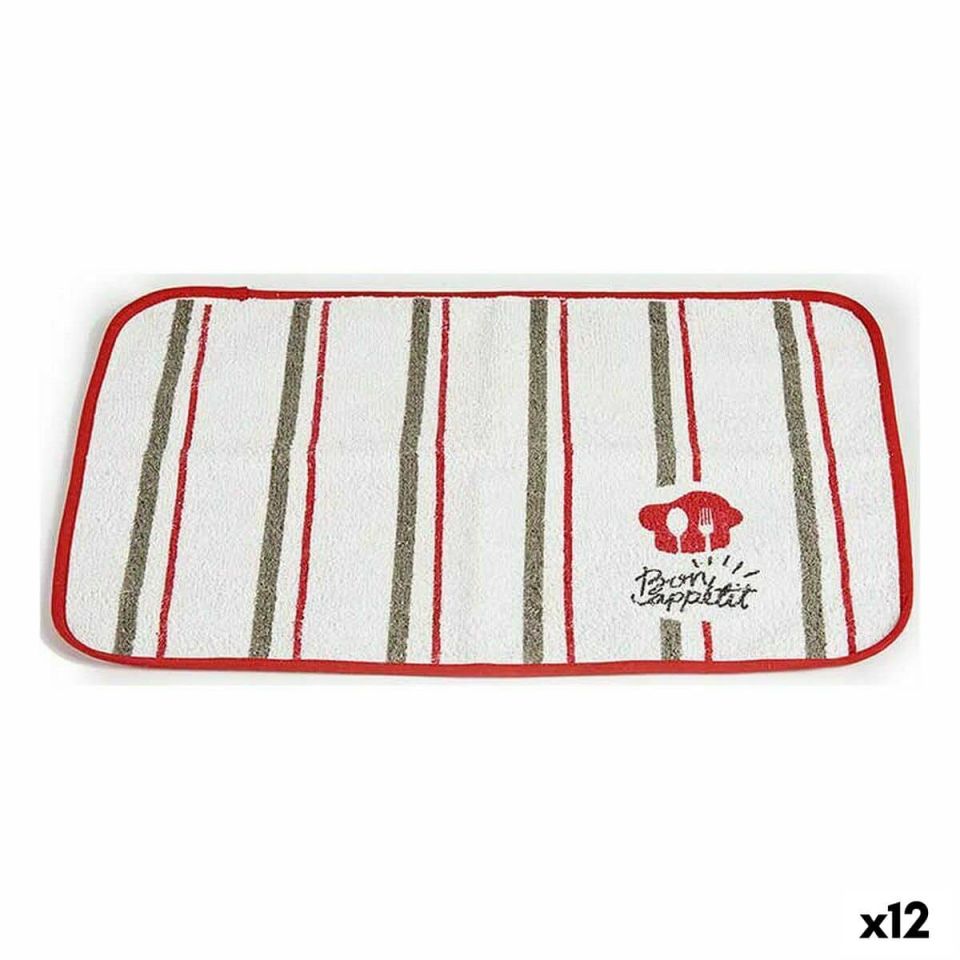 Kinvara Bon Appetit placemat white/red 33×48 cm set 12 pieces