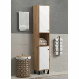 Trendteam Touch hoge badkamerkast wit eiken 191 cm