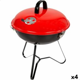 Barbecue Draagbare Aktive Geëmailleerd metaal Ø 36 cm 36 x 44 x 36 cm (4 Stuks) Rood | Huisbest.nl