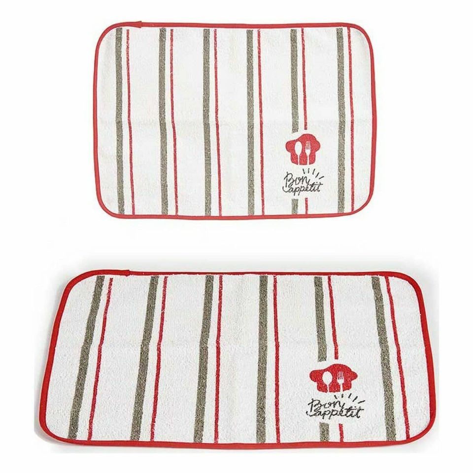 Kinvara Bon Appetit placemat white/red 33×48 cm set 12 pieces