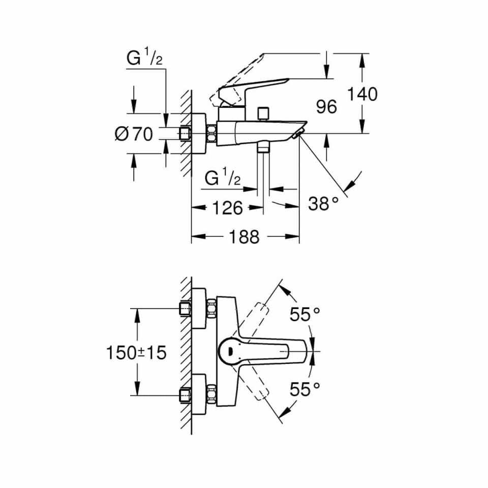 Grohe 23206002 Start bad-/douchemengkraan chroom
