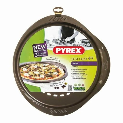 Pyrex asimetriA pizza plate 32 cm PFAS-free easy-grip
