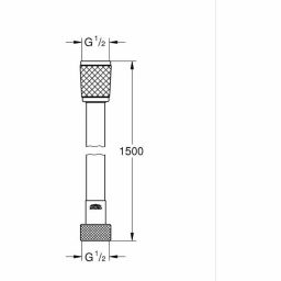 GROHE VitalioFlex Trend doucheslang 150 cm mat zwart