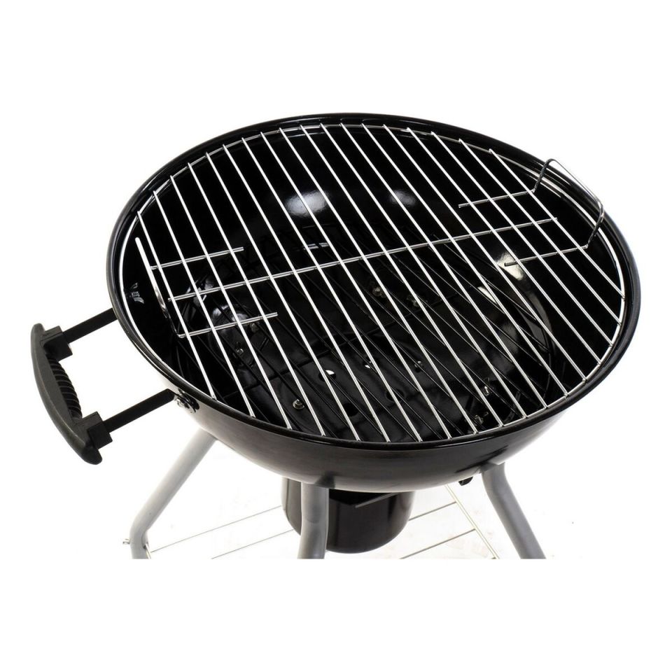 DKD Home Decor houtskoolbarbecue met wielen zwart