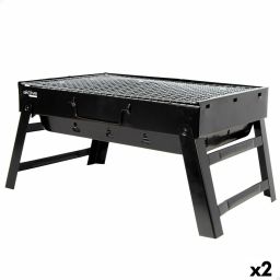 Barbecue Draagbare Aktive Rechthoekig Zwart 50 x 23 x 30 cm (2 Stuks) | Huisbest.nl